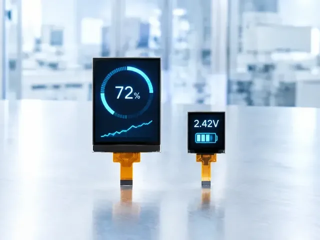Small display module with a thin SPI ribbon cable