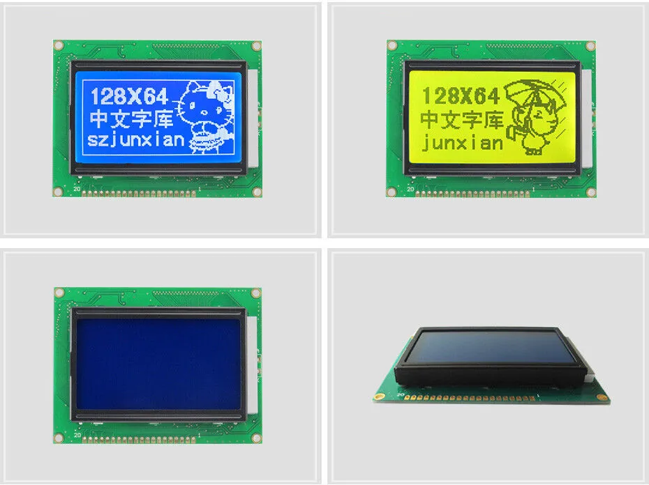 3.8 Inch Dual Backlight Monochrome LCD Module 3.3V 5V Graphic LCD Screen view 3