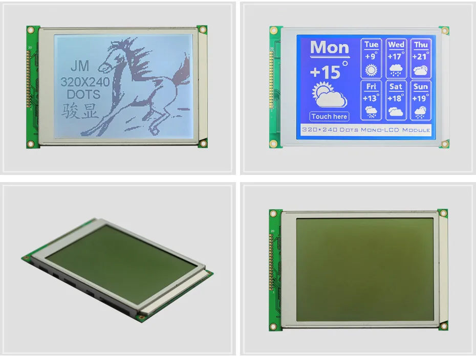 5.7 inch 320×240 Monochrome LCD Module With STN Transmissive / Negative LCD Type view 2