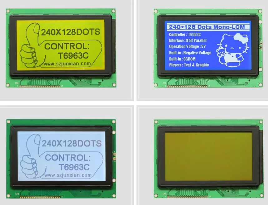5V High Resolution Graphic Blue LCD Display 5.2 Inch Wide Viewing Angle Display