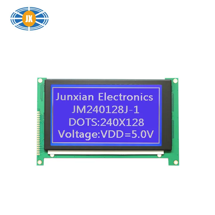 Industrial 240x128 Graphic LCD Module Blue Monochrome LCD Panel With STN FTTN Display