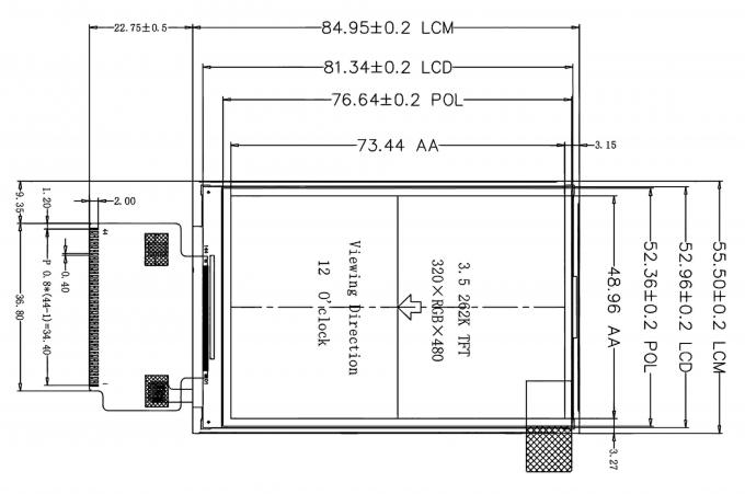 Mechanical drawing for JM-PT048-01
