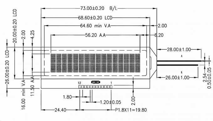 Mechanical drawing for JM-1602-06