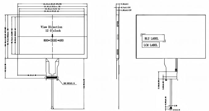 Mechanical drawing for JM-PT042-TT800480CRL070