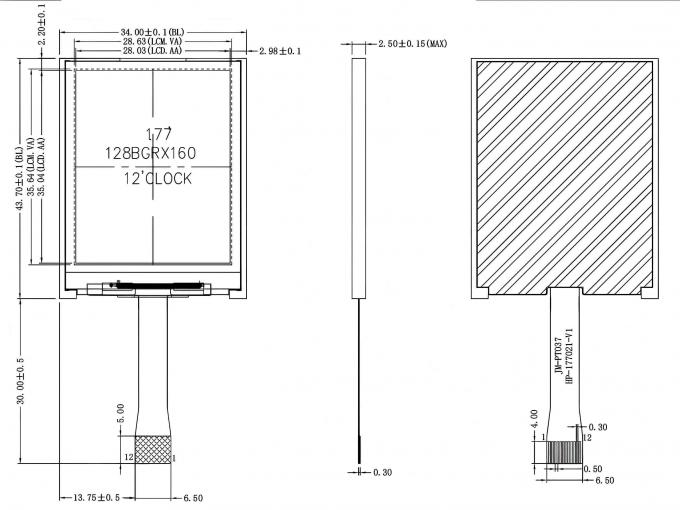 Mechanical drawing for JM-PT037